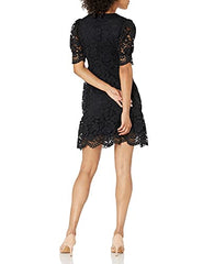 Women's Corded Lace Puff Sleeve Dress