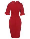 Women's Retro Bodycon Knee-Length Formal Office Dresses Work Pencil Dress OX276 | Women's Work Dresses