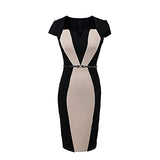 Womens Front Sleeveless Slim Fitted Wear To Work Business Office Party Bodycon Pencil Sheath Dress (Color : Black, Size : XX-Large code) | Women's Work Dresses