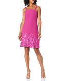 Women's Scuba Crepe Embroidered A Line Dress