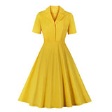 Women's Solid Plain Blazer Collar 1940s Vintage Work Dress | Original Brand | Women's Cocktail Dresses