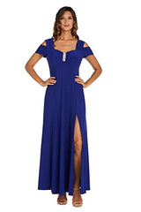 Women's One Piece Long Missy Cold Shoulder Gown