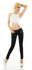 Women's Skinny Low Waist Jeans Slim Stretch Denim Pants Sizes UK 4-12