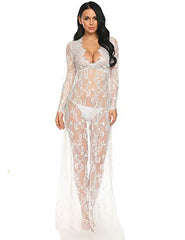 Women's Off Shoulder Lace Gown Maxi Photography Dress Baby Shower Dress Robe