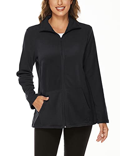 Hibelle Women's Outdoor Full-Zip Thermal Fleece Jacket with Pockets