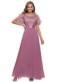 Ever-Pretty Women's Embroidery Maxi Party Dress Chiffon Evening Dress 0691