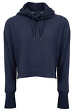 Women's Blue Cropped Gym Workout Sweatshirt Hoodie | Original Brand