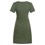 Ladiess Dress Solid Casul V-Neck Knee-Length Short Sleeve Long Dress Bodycon Dress Office Wear for Casual Club Cocktail Evening Gowns Work UK Size 8-26 | Women's Work Dresses