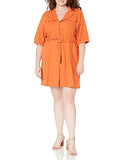 Women's Plus Size Safari Jacket Dress,  Tangerine,  1X | Original Brand