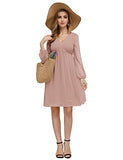 Women's Swiss Dot Long Sleeve Bridesmaid Dress V Neck Maternity Dress