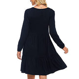 Women's Dress Sweet & Cute Dress Ladies Pullover Long Sleeve Autumn Solid Casual V-Neck Pocket Mini Dress Fancy Cocktail Dress Party Dress Maxi A-line Dress