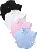 4 Pieces Fake Collar Detachable Dickey Collar Half Shirts Round Collar Blouse FALSE Collar Top for Women Girls Outfits