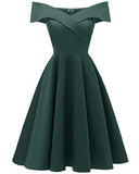 Women Dress 50s Off Shoulder Swing Party Cocktail Knee Length