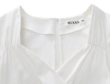 Women's 50s Vintage Short Sleeve Pleated Swing Dress | Women's Work Dresses