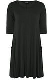 Yours - Black Drape Pocket Dress - Women's - Plus Size Curve | Women's Casual Dresses