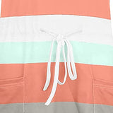 Summer Dresses for Women, Ladies Casual V-Neck Sleeveless Bandage Stripe Printing Loose Vest Sling Dress Party UK Size | Women's Work Dresses