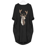 Christmas Dresses Women Casual Stylish Long Sleeve O-Neck Novelty Antlers Print Daily Dress with Pockets Beach Xmas Dress | Original Brand | Women's Work Dresses