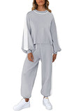 Viottiset Women's 2 Piece Outfits Sweatsuit Casual Knit Pullover Sweater Pajamas Set