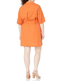 Women's Plus Size Safari Jacket Dress,  Tangerine,  1X | Original Brand