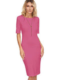 Women's Short Sleeve Elegant Sheath Pencil Dress