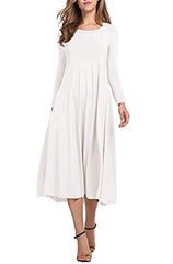 Necooer Women's short-sleeved loose casual midi dresses with pocket | Women's Casual Dresses