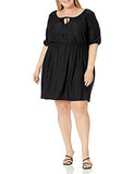 Women's Blouson Peasant Dress,  Black,  2X | Original Brand