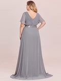 Women's Plus Size Double V-Neck Evening Party Maxi Dress - Sara Clothes