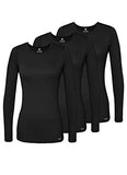 Women 3 Pack - Long Sleeve Underscrub Comfort Tee | Women's Tops and Blouses