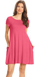 Casual T Shirt Dress For Women Flowy Tunic Dress With Pockets Reg And Plus Size