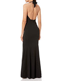 Women's Camden Sleeveless Halter Plunging Long Stretch Gown | Women's Evening Gowns