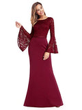 Women's Floral Lace Evening Dress Mermaid Party Maxi Dress  - Sara Clothes