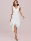 Women Double V Neck Ruched Waist A Line Cocktail Party Dress  - Sara Clothes