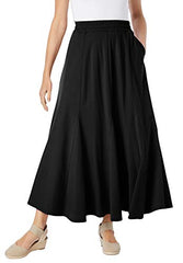 Woman Within Women's Plus Size Knit Panel Skirt Soft Knit Skirt | Original Brand