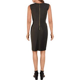 Women's Solid Sleeveless Sheath with Front Cut Out Dress