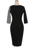 Work Dress for Women Casual Round Neck Fitted Waist Business Pencil Dress | Women's Work Dresses