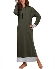 Long sleeve hooded maxi dress best sale