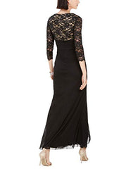 Womens Sequined Lace Evening Dress