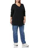 Black Lightweight V-neck Tunic Sweater - Ae Store | Women's Jumpers