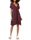 Burgundy Women's Surplice Dress - AE | Women's Casual Dresses