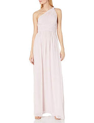 Donna Morgan Women's Rachel Long One-Shoulder Chiffon Dress