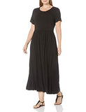 Women's Short-Sleeve Waisted Maxi Dress