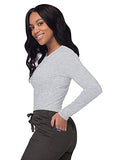 Marl Gray Scrubs for Ladies - Long Sleeve Comfort Underscrub Tee - SIVVAN Womens Fall Fashion | Women's Tops and Blouses
