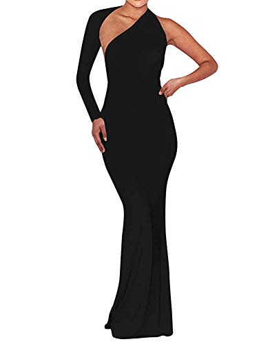 Women's Sexy Elegant One Shoulder Backless Evening Long Dress