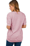 Women Summer Half Sleeve Top Casual Crewneck Ruched Puff Sleeve Shirt | Original Brand | Women's Tops and Blouses