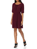 Women's Blouson Peasant Dress,  Plum,  Large Petite | Original Brand