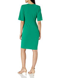 Women's Wide Short Sleeved Sheath with Button Detail Dress | Original Brand | Women's Work Dresses