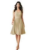 ALICEPUB V-Neck Bridesmaid Dress Chiffon Short Formal Dresses for Women Party Homecoming