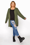 Khaki Essential Knitted Cardigan - Women's - Plus Size Curve | Women's Cardigan