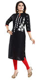 Women Fashion Black Silk Indian Short Kurti Tunic Kurta Top Shirt Dress MM255 | Original Brand