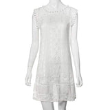 Women Casual Lace Sleeveless Beach Short Dress Tassel Mini Dress | Women's Casual Dresses
